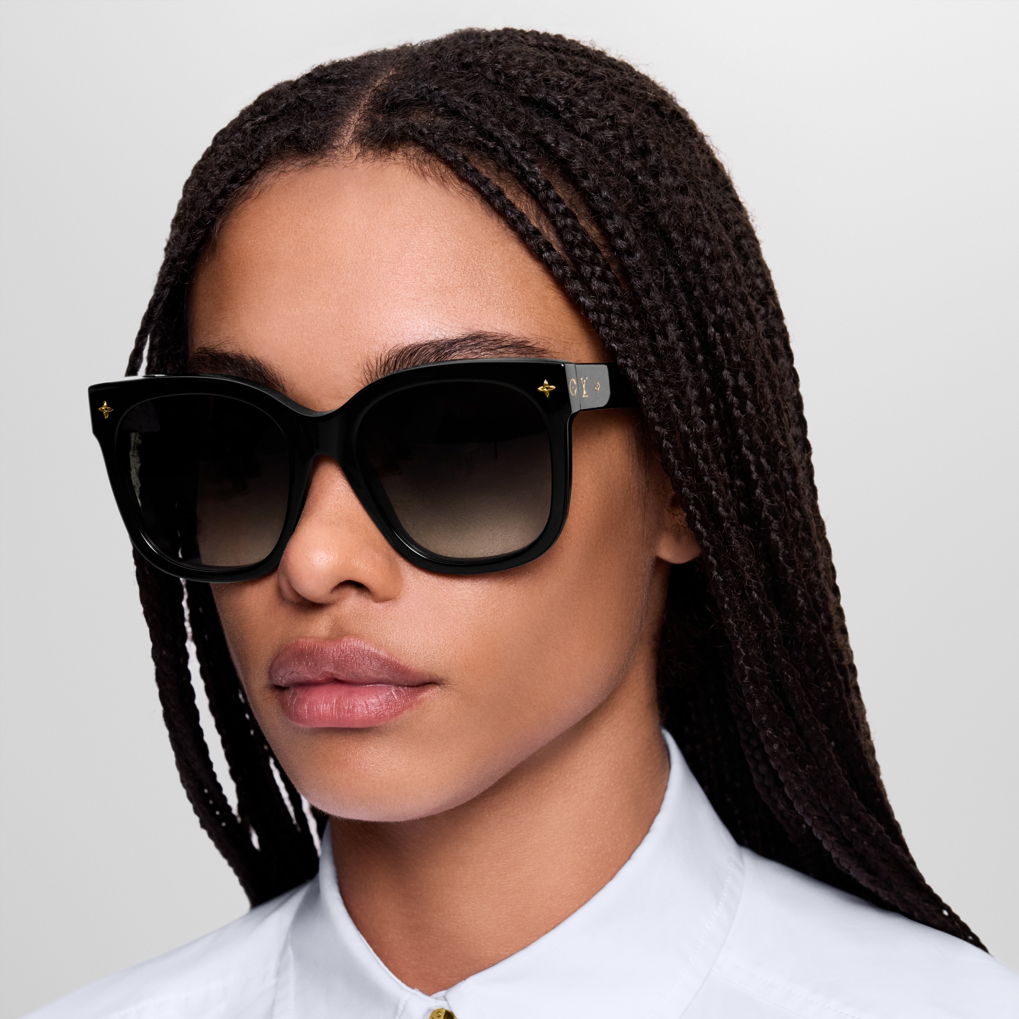 Lunettes De Soleil Isabel Marant - Cat Eye Carrées Noires & Doré - Verres Gris Dégradés UV400